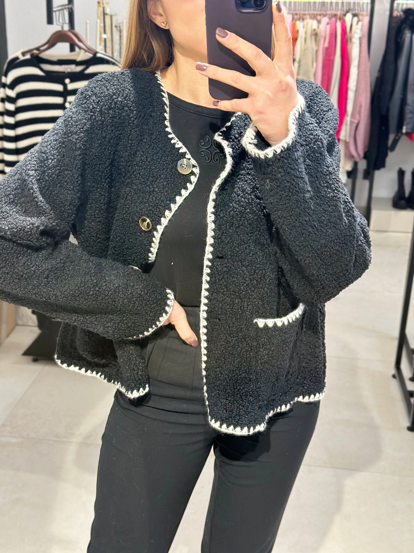 Bouclé Blazerjacke