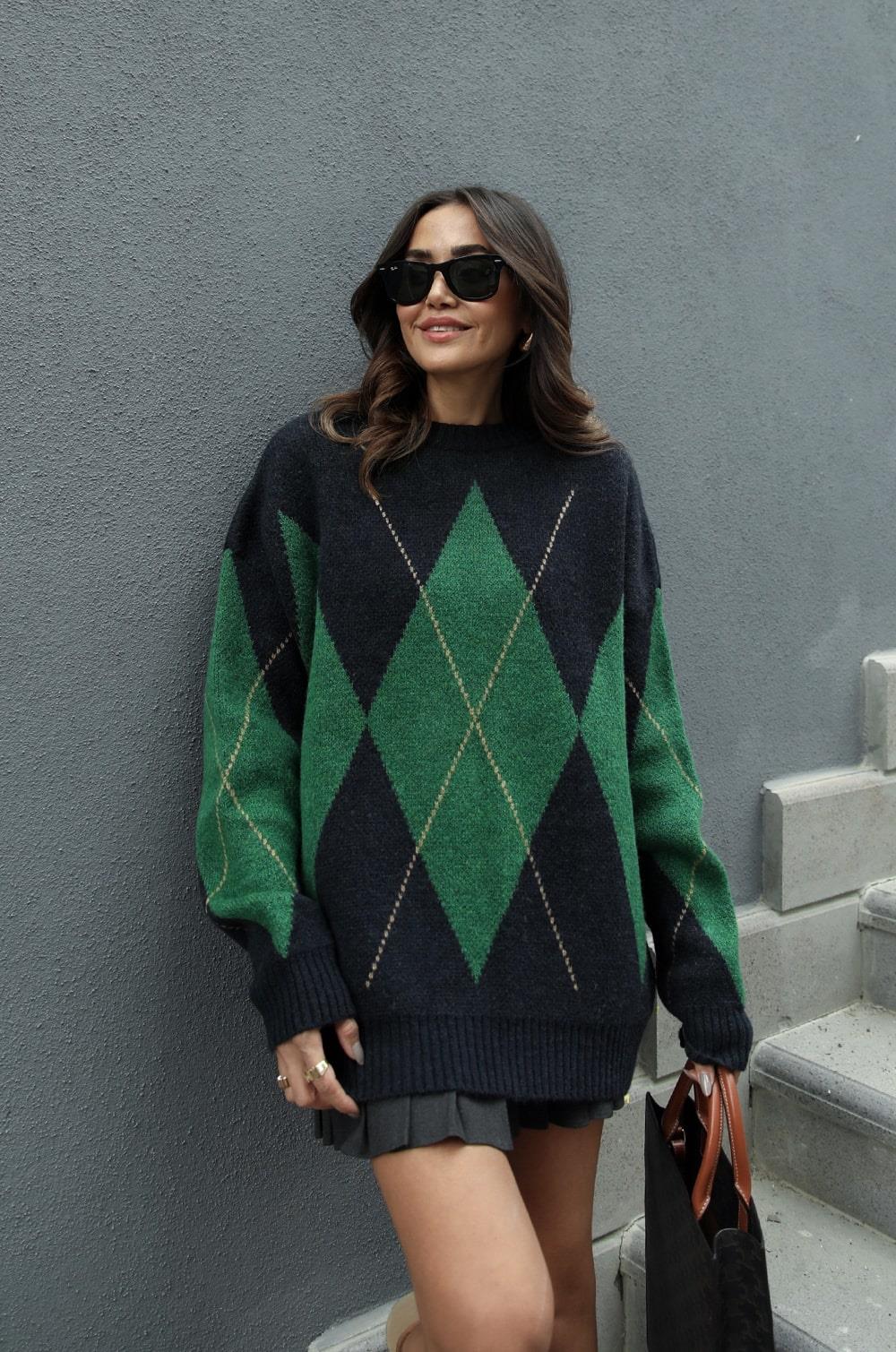 ARGYLE OVERSIZE PULLOVER