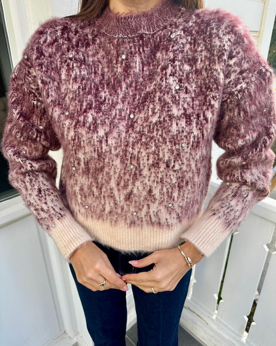 COZY-STRİCKPULLOVER mit Strasssteindetails