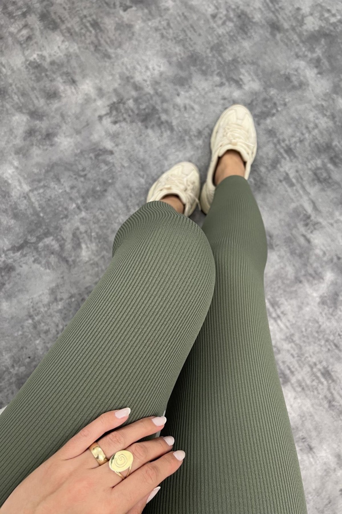 Gerippte Leggings mint