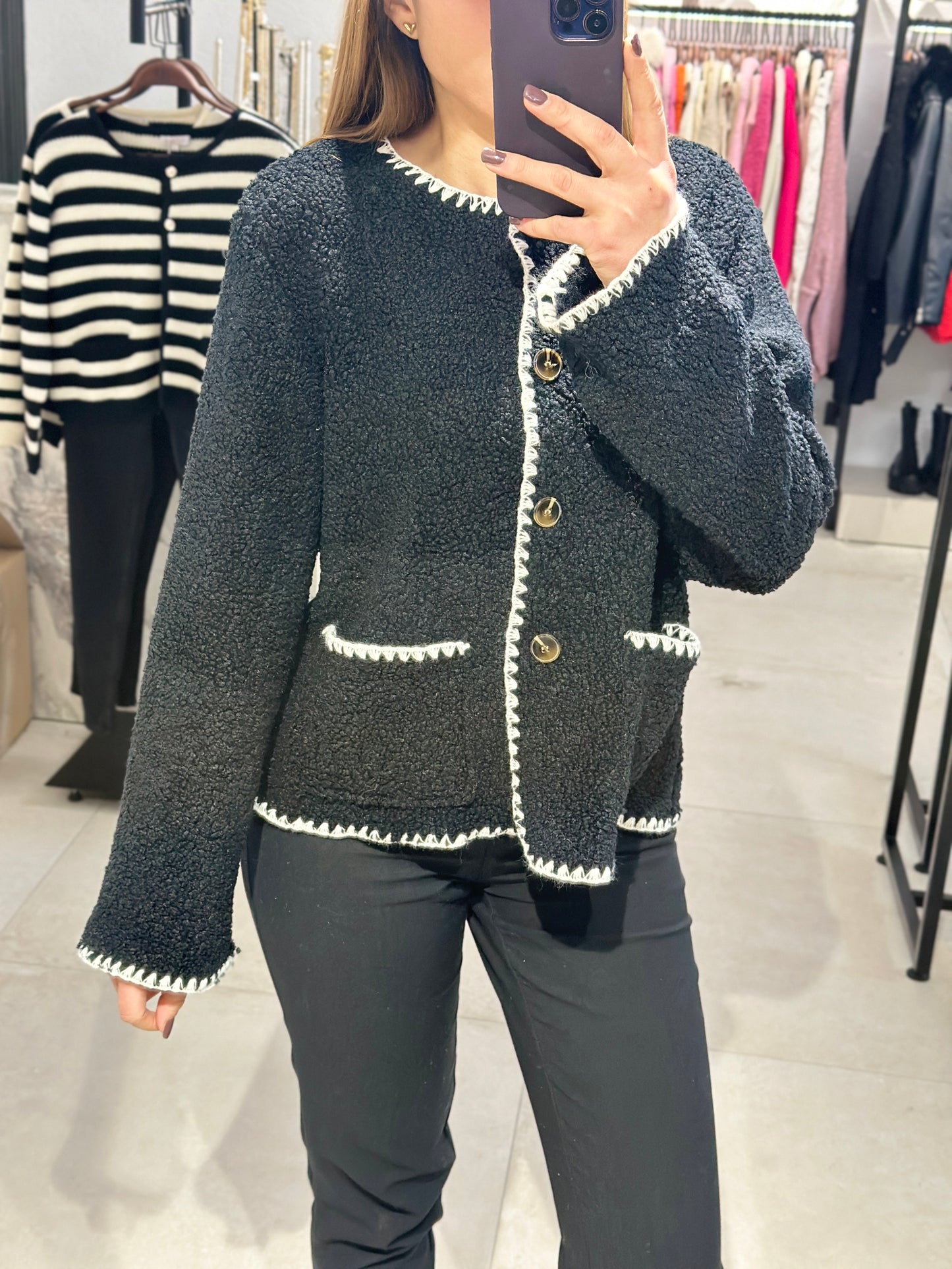 Bouclé Blazerjacke