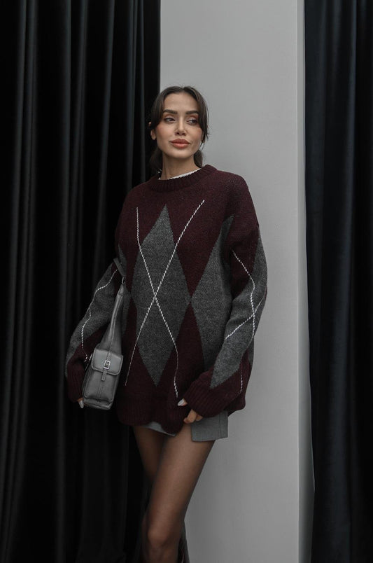 ARGYLE OVERSIZE PULLOVER